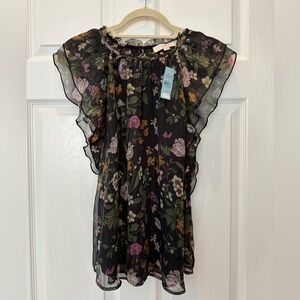 Loft fluttery sleeveless flower top LP